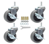 RE-3  - Set of four 3" Casters with Metric Stem M8 x 25 mm. (1") x 1.25 pitch