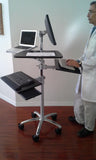 DVC04-F Rolling Pole Computer Workstation - Sit to Stand - Height Adjustable - Oceanpointe Distributors Corporation