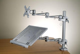 DLAC2_DFL Laptop Desk Stand and tray with LCD Monitor Arm Combo. Mount a laptop tray & arm with a monitor arm to your table. Clamp on your desk.