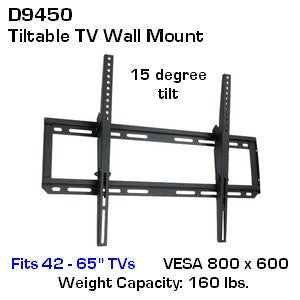 D9450 Heavy Duty Tiltable TV Wall Mount 42 - 65 TVs – Oceanpointe  Distributors Corporation
