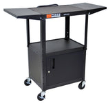 C_AVJ42CDL - Adjustable Height Steel A/V Cart & Cabinet, Drop Leaf expanding top - Oceanpointe Distributors Corporation