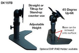 DK1ST Monitor Desk Stand for monitors up to 25" - Height Adjustable - Use with stand or Bolt-on tabletop