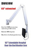 DW630W 63" Hospital LCD TV Monitor Arm - Over the Bed Arm - Wall Mount - Oceanpointe Distributors Corporation