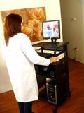 24" All Metal Steel Rolling Standing Computer Desk - Black - Steel Computer Desk
