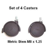 ST-CASTER  Set of 4 Replacement Casters for CUZZI Desks w/ Metric Threaded Bolt M8 x 12mm. -