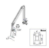 DW630W  Extra Long Reach Wall Monitor Arm  Over the Bed 63 inch long