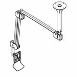 Extra Long Rotation Ceiling Monitor Arm for Hospital rooms - drawing 1