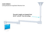 DC982CA Extra Long Ceiling Monitor Arm Adjustable 74 inch extension
