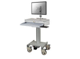 DMED1-C Sit to Stand Mobile Medical Computer Cart lockable Laptop Drawer, Monitor Stand & Keyboard Shelf