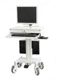 DMED1-C Sit-Stand Mobile Medical Computer Cart w/lockable Laptop Drawer, Monitor Stand & Keyboard Shelf