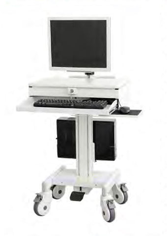 Mobile computer cart with shelf discount