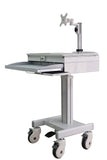 DMED1-C Sit to Stand Mobile Medical Computer Cart lockable Laptop Drawer, Monitor Stand & Keyboard Shelf