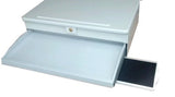 DMED1-C Sit to Stand Mobile Medical Computer Cart lockable Laptop Drawer, Monitor Stand & Keyboard Shelf
