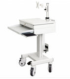 DMED1-C Sit to Stand Mobile Medical Computer Cart lockable Laptop Drawer, Monitor Stand & Keyboard Shelf