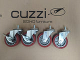 RE-3-M10  - Set of four 3" Casters with Metric Stem M10 x 15 mm. x 1.25 pitch