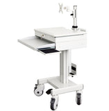 DMED1-C Sit to Stand Mobile Medical Computer Cart lockable Laptop Drawer, Monitor Stand & Keyboard Shelf