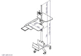DVC04-F Rolling Pole Computer Workstation - Sit to Stand - Height Adjustable - Oceanpointe Distributors Corporation