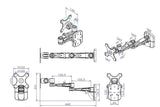 17" Long Wall Monitor Arm VESA hole pattern articulated