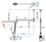 DC982CA Hospital Ceiling Monitor Mount Adjustable Height, with rotation