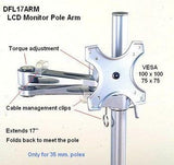 DF17ARM  LCD Pole Arm for 35 mm diameter Poles - Oceanpointe Distributors Corporation