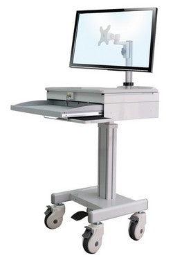 Rolling Desk Adjustable Height Adjustable PC Tower Stand With