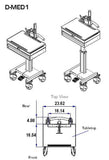 DMED1 Height-Adjustable Sit-Stand Mobile Medical Computer Cart w/lockable Laptop Drawer + Monitor Mount + Keyboard Tray +CPU holder - Oceanpointe Distributors Corporation