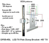 D55-45L LCD Monitor Pole Mount Bracket for TVs up to 45" - Oceanpointe Distributors Corporation