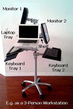 DVC04-F Rolling Pole Computer Workstation - Sit to Stand - Height Adjustable - Oceanpointe Distributors Corporation