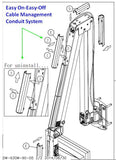 DW630W-Long-Reach-TV Monitor Over bed Wall Arm with cable management conduits