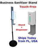 Commercial Touch Free Hand Sanitizer Dispenser Station Floor Stand in US in Stock for restaurants, Schools, Buinesses, Stores, Chruches.
