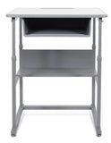 Student-M_Stand-and-sitting-student-desk with backpack hook and storage. Height adjustable.