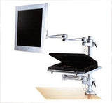 DLAC2_DFL Laptop Desk Stand and tray with LCD Monitor Arm Combo. Mount a laptop tray & arm with a monitor arm to your table. Clamp on your desk.