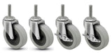 Set-of-4-wheels-casters-3"-metric-stem-M8-1.25-pitch