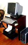 S2326 23" Wide Compact Computer Desk w/keyboard shelf, sliding printer shelf & mouse tray - Free Shipping - Oceanpointe Distributors Corporation