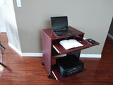 S2326 24" Compact Computer Desk, sliding keyboard shelf, sliding printer shelf & mouse tray - Computer Desk