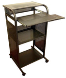 24" Standup steel computer desk on wheels 24" All Metal Steel Rolling Standing Computer Desk - Black - Steel Computer Desk