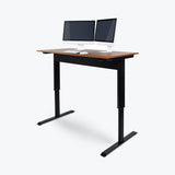 SPN56F-BK/TK 55.5 x 26 Pneumatic Sit to Stand Desk Teak Top - Computer Desk