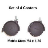 ST-CASTER  Set of 4 Replacement Casters for CUZZI Desks w/ Metric Threaded Bolt M8 x 12mm. - 