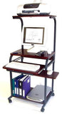 STS5801E 24" Black Mobile Computer Desk with Tower Printer Shelf - Oceanpointe Distributors Corporation
