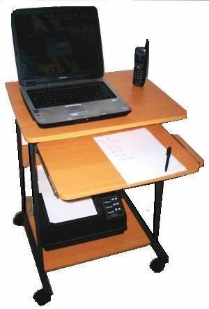 24 inch Narrow Compact Rolling Computer & Laptop Desk; Small Spaces