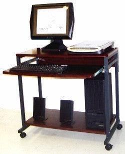Compact Computer Desk for small spaces, Printer Shelf, Keyboard Tray ...
