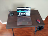 SW32L 32" W Compact Computer Desk with Headphone  / Backpack Hook and Cup Holder - Dark Walnut - Computer Desk